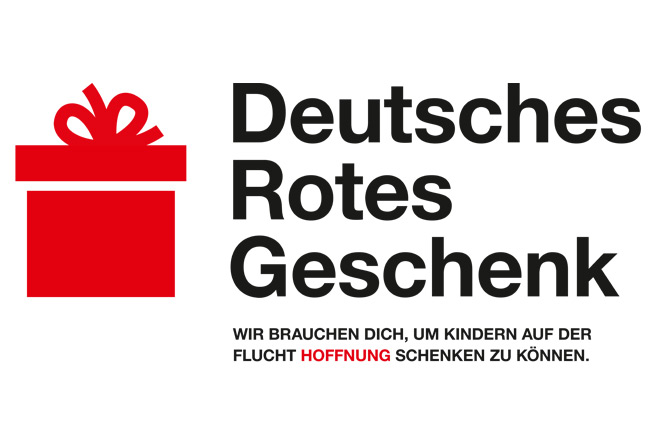 Setze ein Zeichen - und spende Hoffnung! DRK-Kampagnen-Logo "Deutsches Rotes Geschenk"